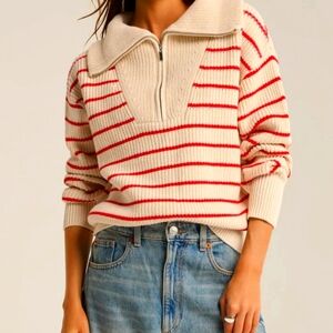 Z Supply Red and Cream Pullover